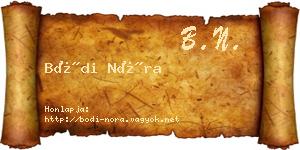 Bódi Nóra névjegykártya
