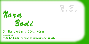 nora bodi business card