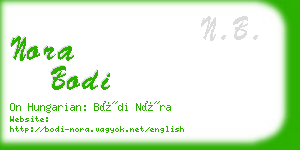 nora bodi business card